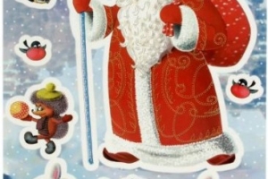 Декостикер Декоретто Дед Мороз и лесные зверята