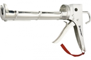 Пистолет для герметика 310 мл, Полуоткрытый, Хромир., зубчатый шток, 7 мм