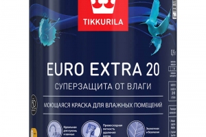Краска влагостойкая акриловая TIKKURILA EURO EXTRA 20 А полуматовая (0,9л)