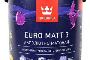 Краска интерьерная акриловая TIKKURILA EURO МАТТ 3 А глубокоматовая (2,7 л)
