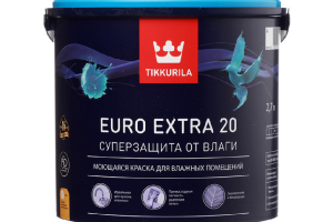 Краска влагостойкая акриловая TIKKURILA EURO EXTRA 20 А полуматовая (2,7л)