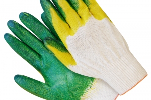 Перчатки хлопчатобумажные 2-ой облив желто-зеленые