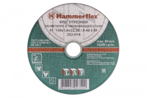 Круг отрезной Hammer Flex 232-018 по металлу и нержавеющей стали A 40 S BF / 150 x 1.6 x 22,23