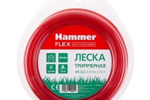 Леска триммерная Hammer Flex 216-402 2.4мм*15м сечение звезда